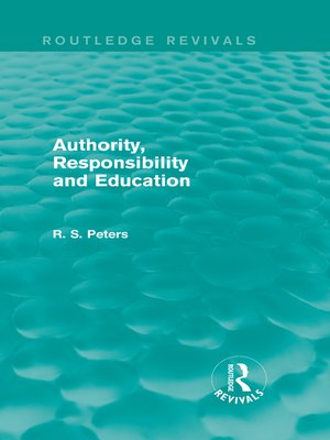 cover image of Authority, Responsibility and Education